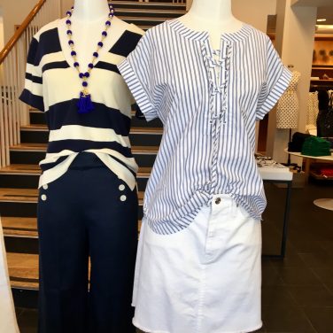 jcrew blouses and skirts on mannequins